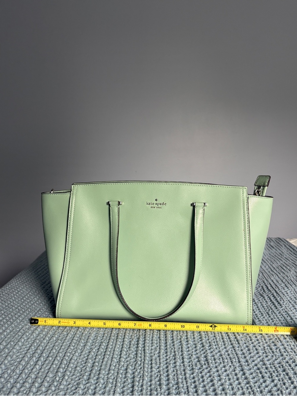 kate spade Mint Green Pebbled Leather Tote